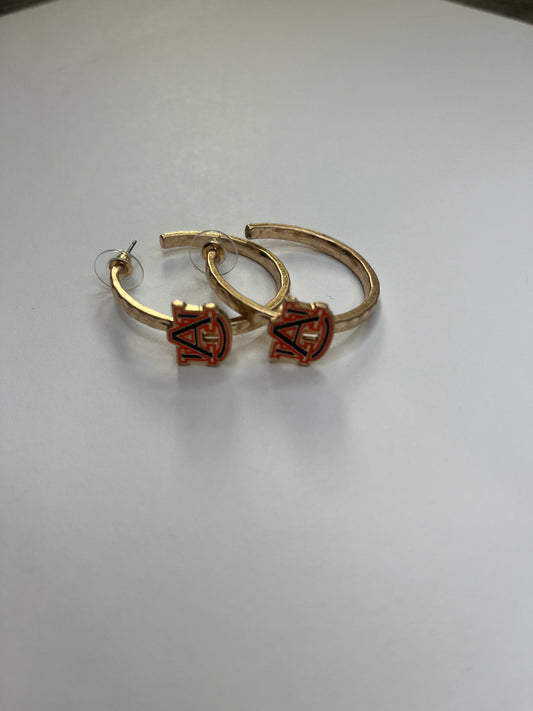 Auburn Tigers Enamel Logo Hoop Earrings