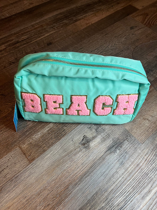 Varsity Collection Nylon Cosmetic Bag Beach Chenille