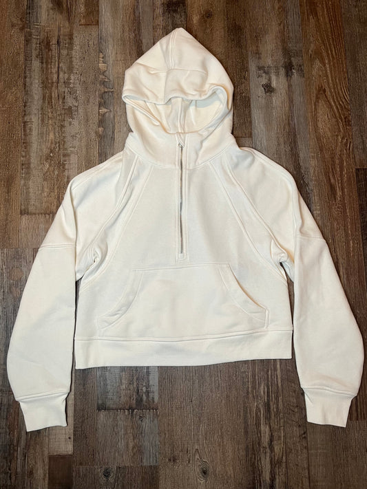 Ivory French Terry Cropped Hoodie